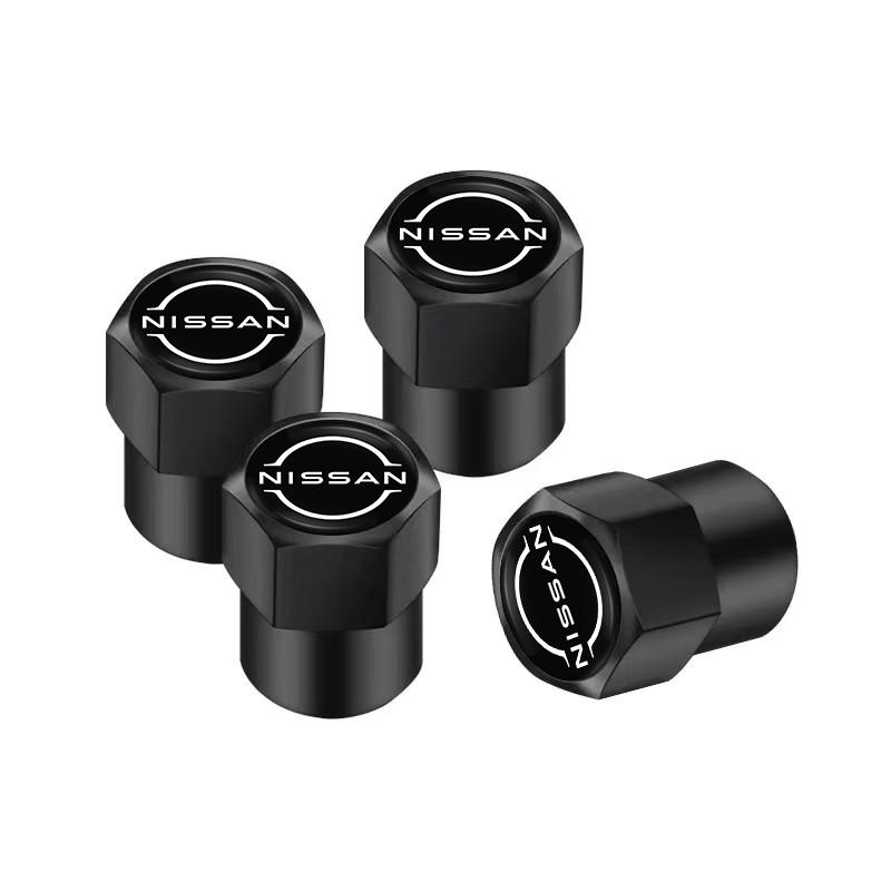 4Pcs For Nissan Qashqai Juke Pulsar Sentra Altima Patrol Car Wheel Tire Valve Caps Aluminum Alloy Dust Covers Auto Accessories