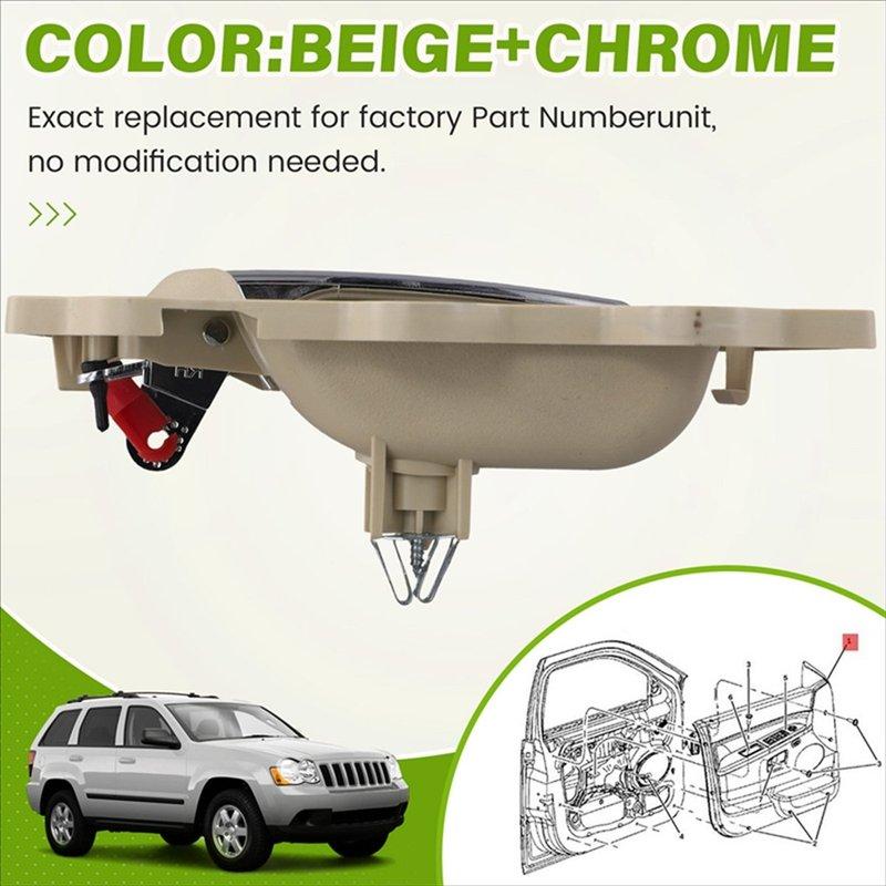 DT08 2Pcs Left&Right ide Interior Door Handle Set for Jeep Grand Cherokee 2005-2011 Rear