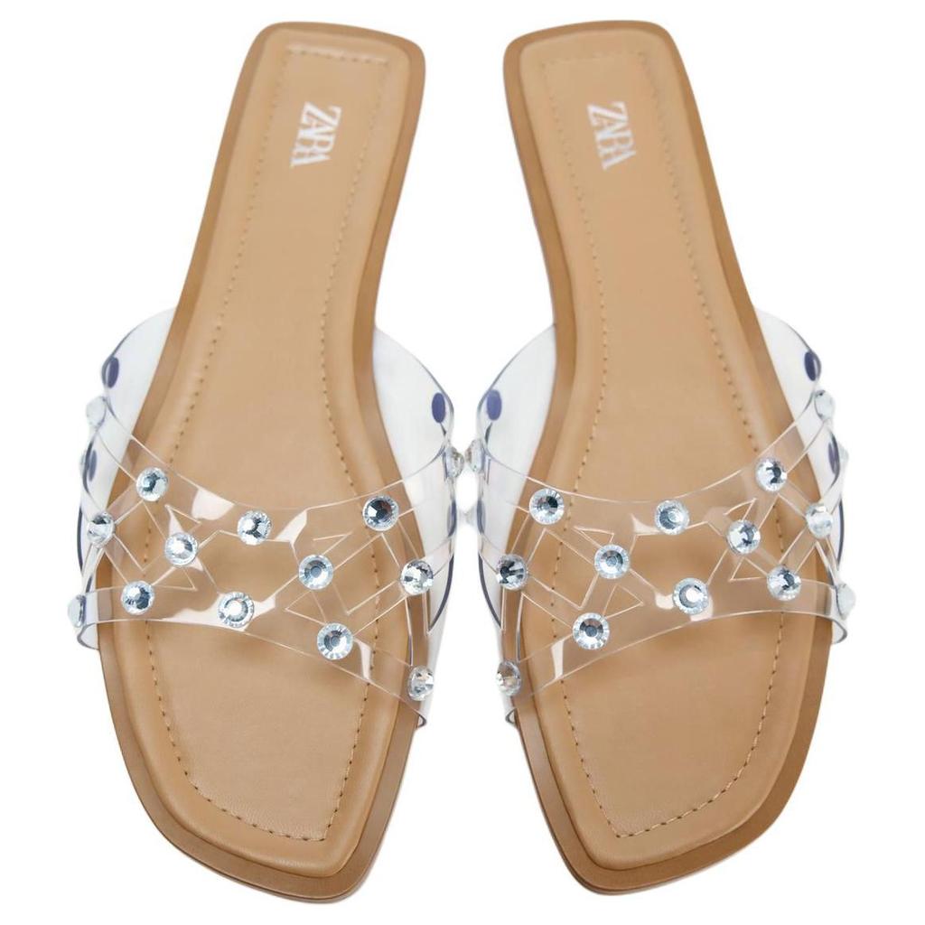 ZARA Comfortable Flat Anti-Rubbing Slide Sandals Women sandals Brown 12617410087