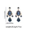 Geometric Retro Palace Style Blue Water Drop Irregular Fashion Light Luxury High-end Sense Earrings