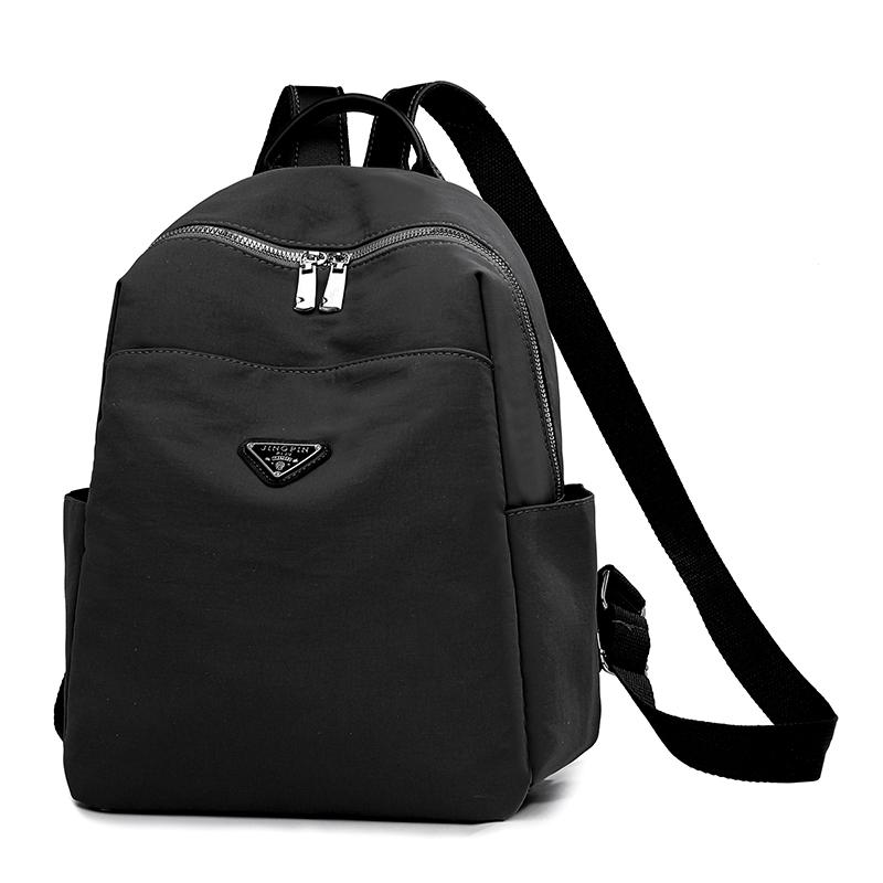 Women's Solid Color Backpack Student Schoolbag Oxford Cloth Travel Small Backpack