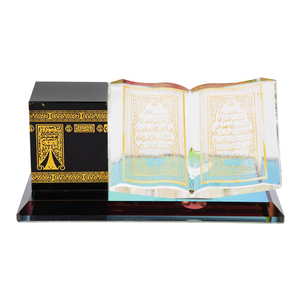 Muslim Crystal Gilded Caaba 2 Pcs Model Islamic Building Handicrafts Souvenirs Car Ornament