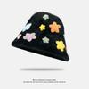 Japanese Sweet Star Rabbit Fur Fisherman Hat Women's Winter Warm Plush Bucket Hat Versatile Plain Face Small Basin Hat