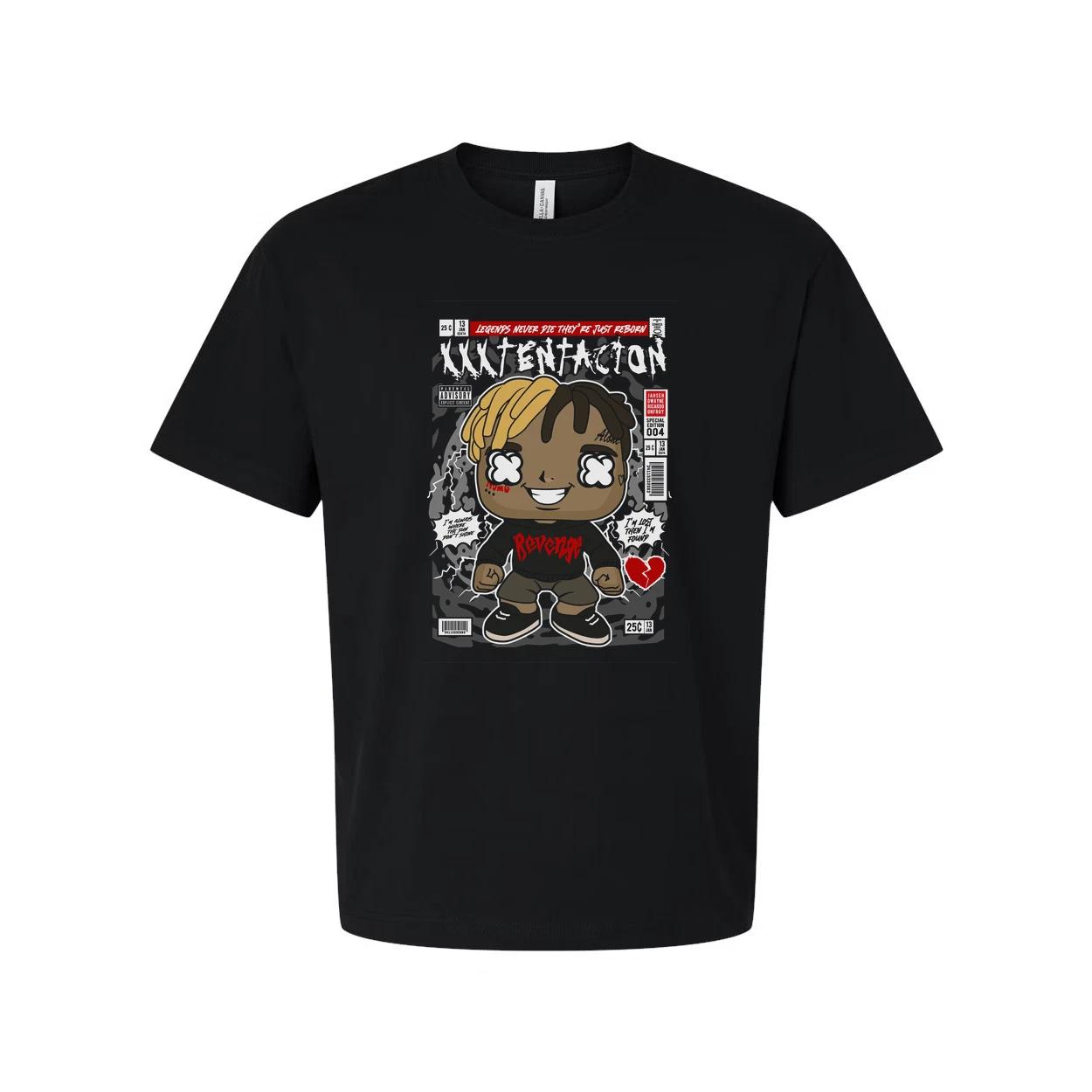 

XXXTENTACION Мультяшная Графическая Унисекс Футболка С Смелым Принтом Уличного Искусства E S