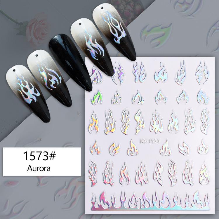 

Блестящие золотые и серебряные наклейки для ногтей: Звезды, бабочки, пламя с супер яркими ювелирными акцентами