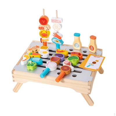 Model Toy Pretend Play Barbecue Grill Family Game Playset BBQ Toys for Cultivate Storage Habits