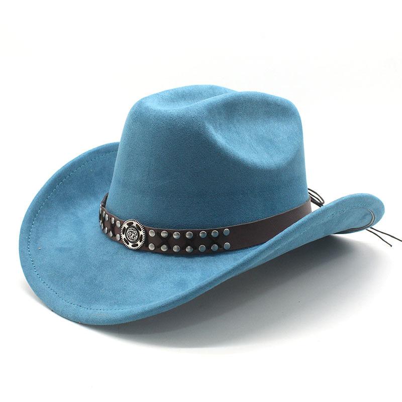 Suede Men'S And Women'S Woolen Denim Jazz Felt Hat Ethnic Style Decorative Curled Top Hat Tibetan Sunshade Sun Protection Hat