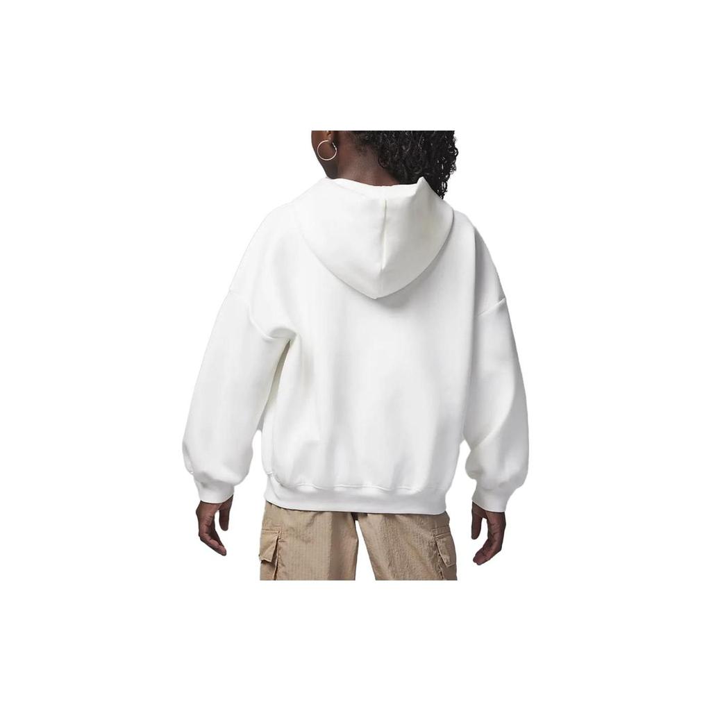 Jordan Take Flight Snap Hoodie With Letter Print Long Sleeve Casual Sweatshirt Kids Tops White FZ1953-133
