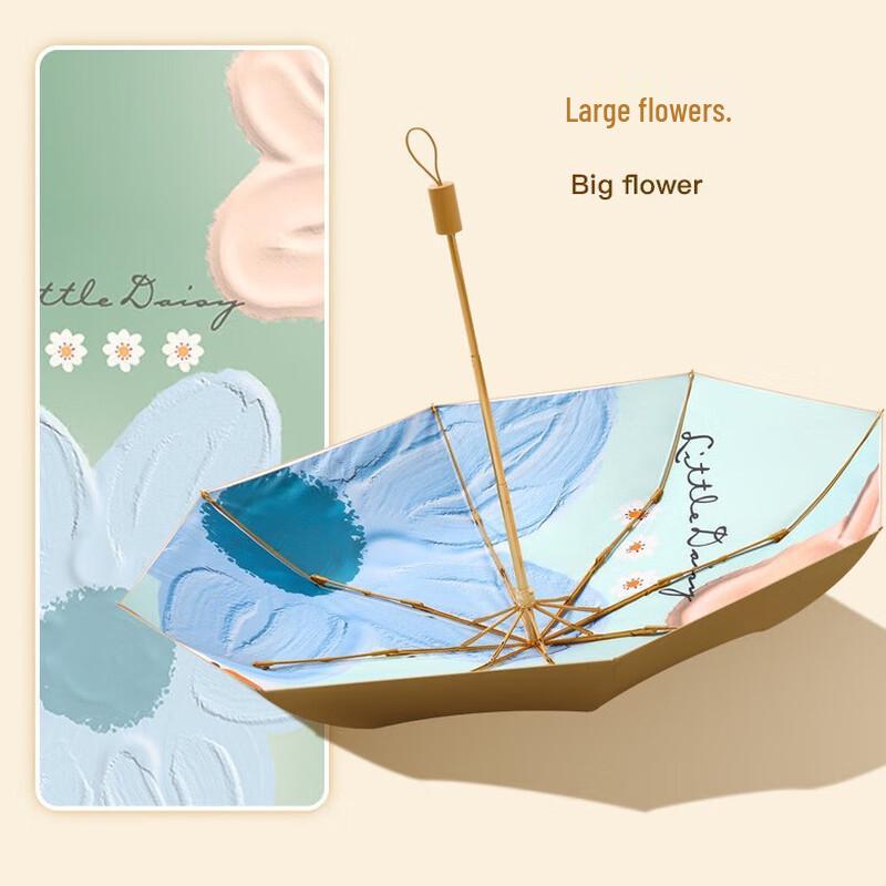 Nanqiao Серебристый титановый двуслойный УФ-зонт с деревянной ручкой