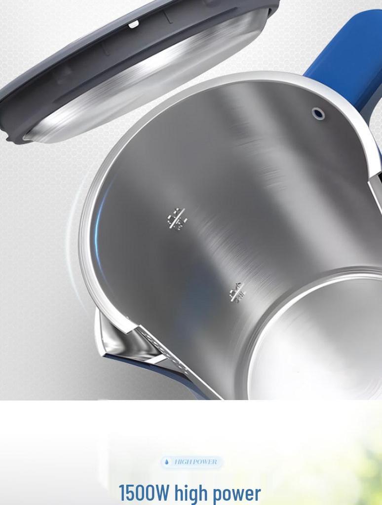 Mofei MR6072 Double Layer Anti-Scald Electric Kettle with Seamless 304 Stainless Steel Liner.