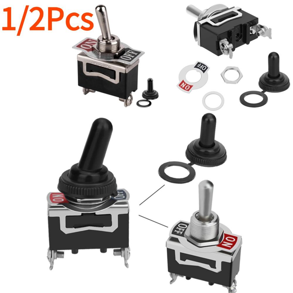 2/1Pcs 12V Auto Toggle Switch Boat Marine Heavy Duty Toggle Flick Switch W/ Waterproof Cover ON/OFF Car Dash Metal SPST TerminalSwitches Seat 3
