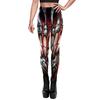 Halloween Costume Women's Pumpkin Spider Web Print Slim Fit Elastic Yoga Pants, Peach Butt Fitness Pants