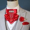 3 pcs/set Exaggerated Collar Bow Tie Brooch Set Tassel Wedding Accessory Set  Formal