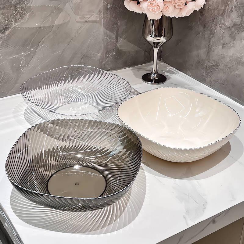 Luxury Transparent Silver Fruit Plate Set