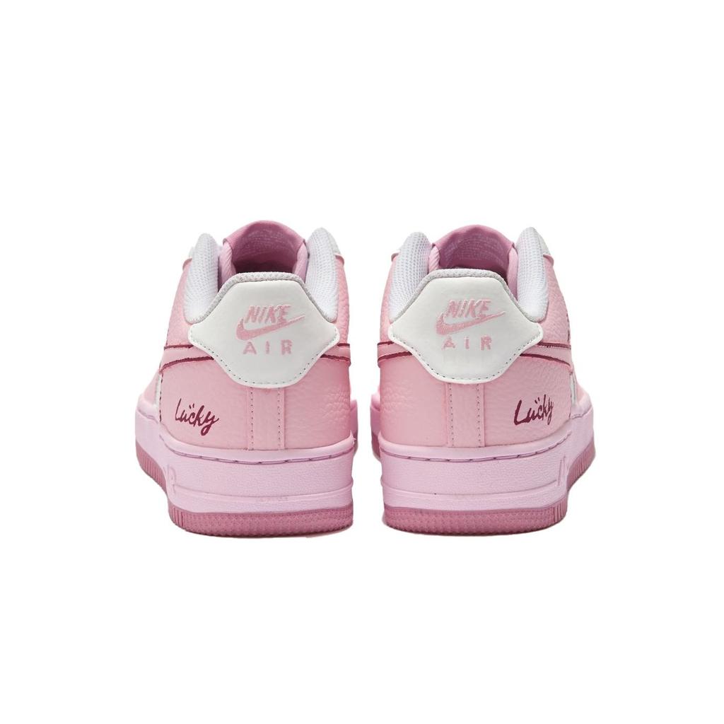 Nike Air Force 1 Fleeing Sweetheart SAML Slip Resistant Abrasion Resistant Low top Skateboard Shoes GS Pink White CT3839-107(Team6-)