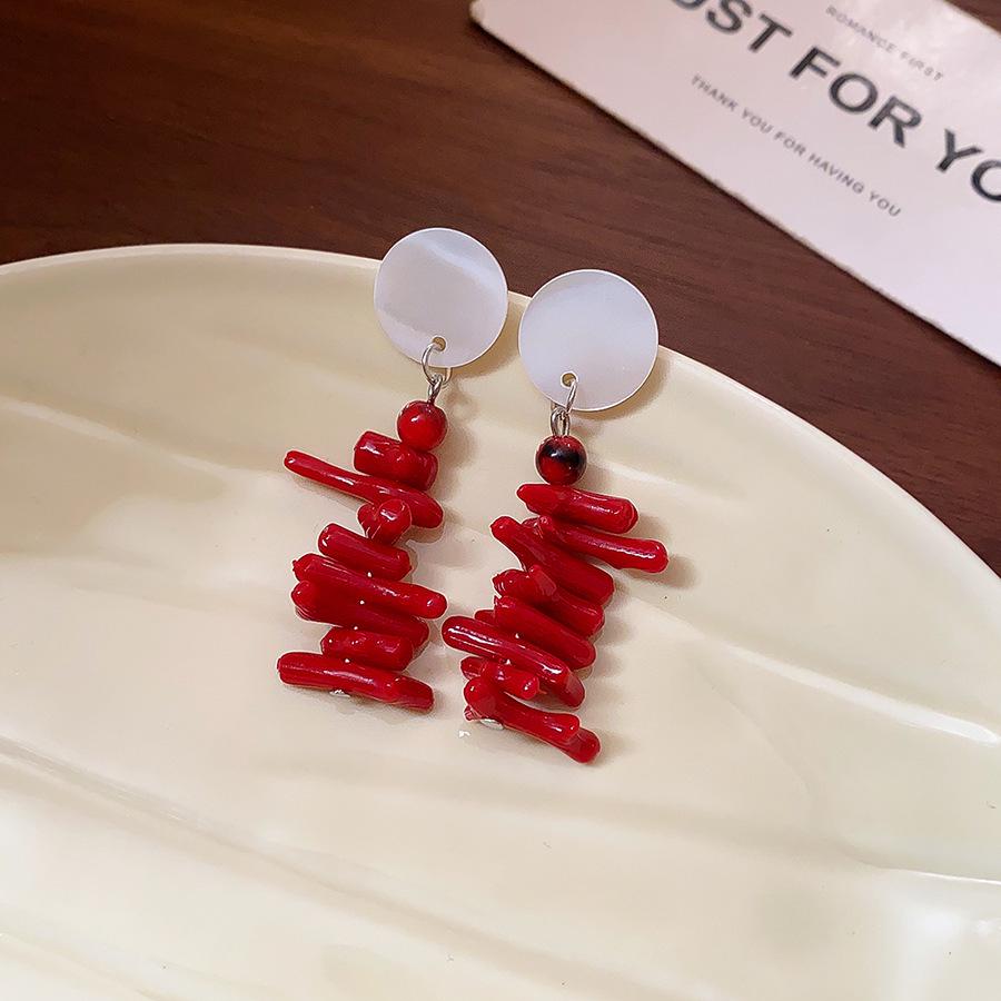 Silver Needle Leopard Heart Bow Geometric Dangle Earrings - Trendy Korean Style for Women