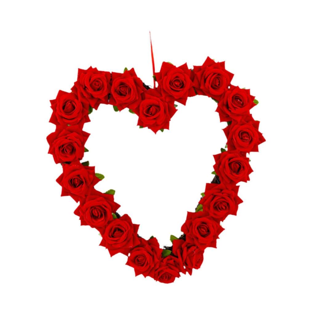 Ghirlanda a Forma di Cuore Romantica Ghirlanda per San Valentino Ghirlanda per Porta d'Ingresso per Anniversario Festa Matrimonio Finestra Festività Interno