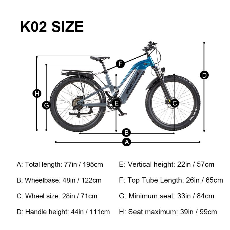 KIMDYMAKO2 E-Bike140km Range 48V 20Ah Battery, 80N.m 250W Motor, Full Suspension, 27.5" Tires, 9-Speed, LCD Display.
