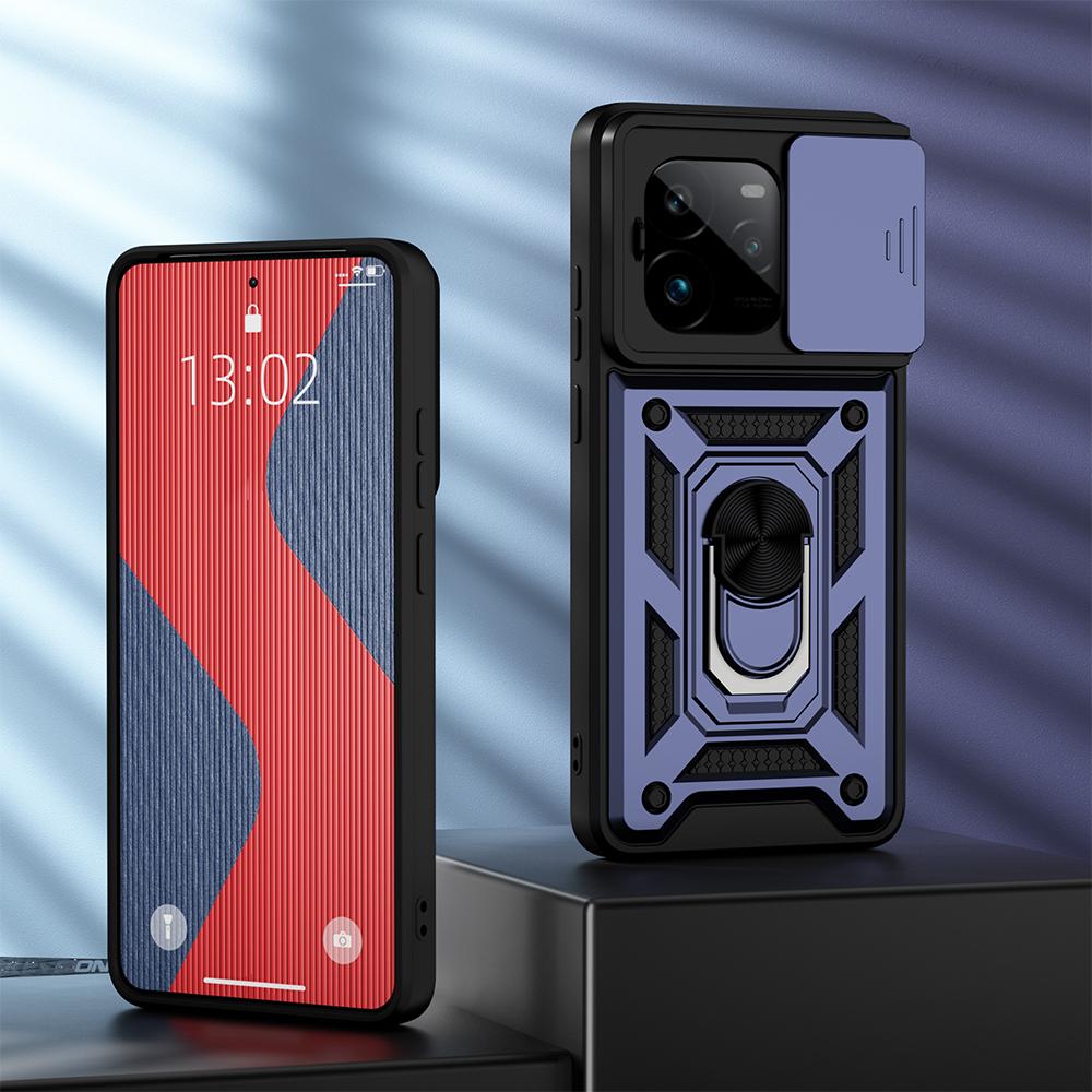 KEYSION Shockproof Armor Case for Realme GT 7 Pro Slide Camera Lens Protection Ring Stand Phone Cover for OPPO Realme GT 7 7T 5G