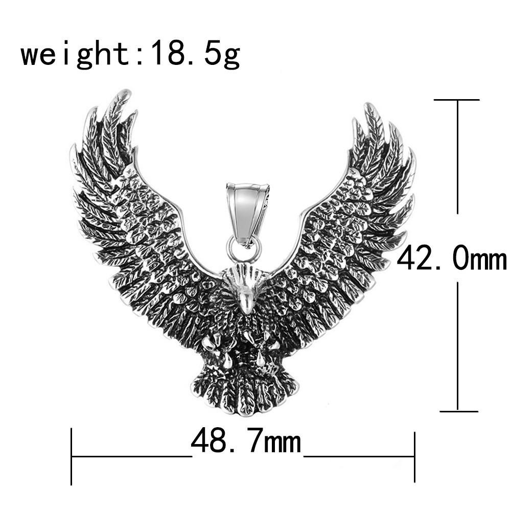 Direct Supply Titanium Steel Eagle Pendant Punk Necklace Retro Trendy Men Stainless Steel Casting Eagle Pendant Pendant