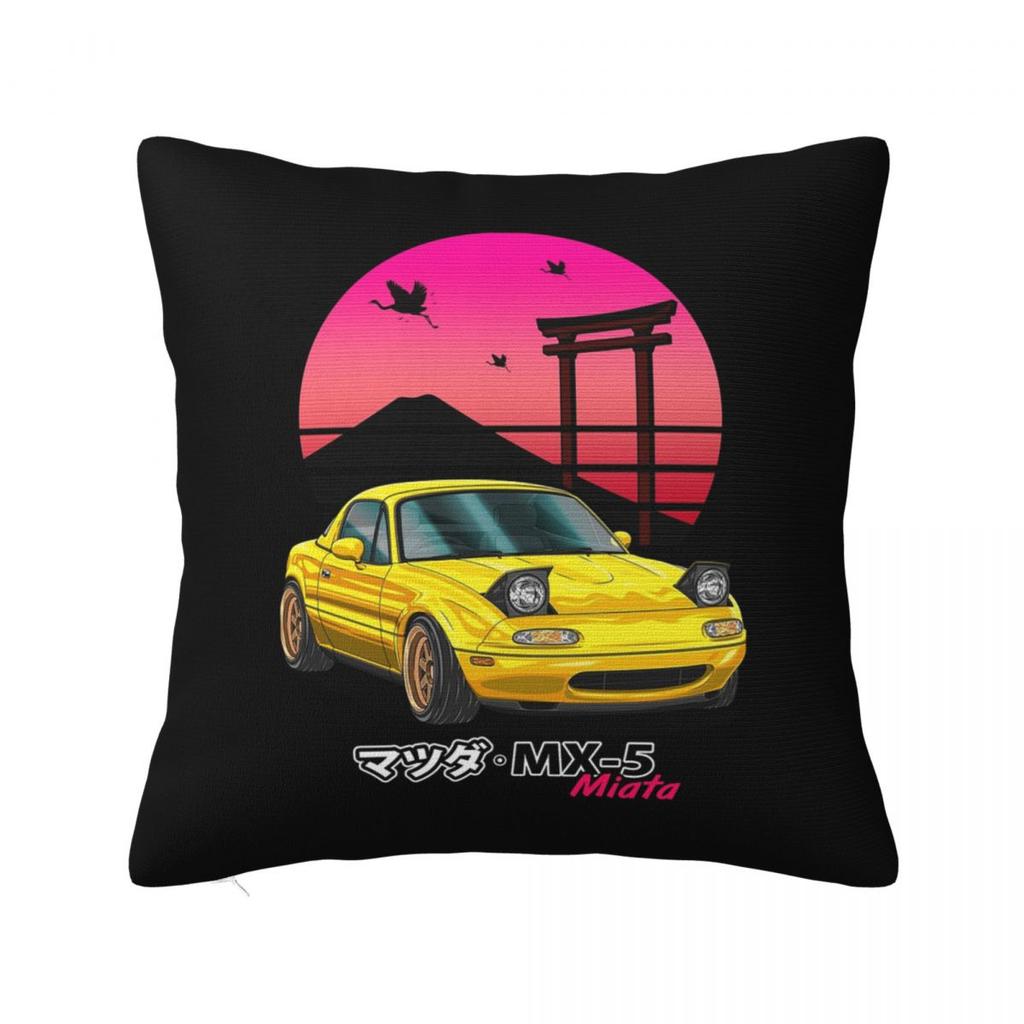 Mazda Miata Mx5 1990 Red Square Pillowcase Cushion Cover Pillow Case Throw Pillow Cover for Home Bedroom Car