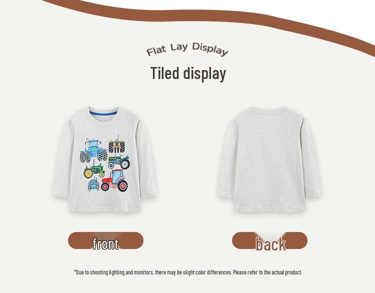 Autumn 2026 Boys' Cartoon Tractor Long-Sleeved T-shirt - European & American Style