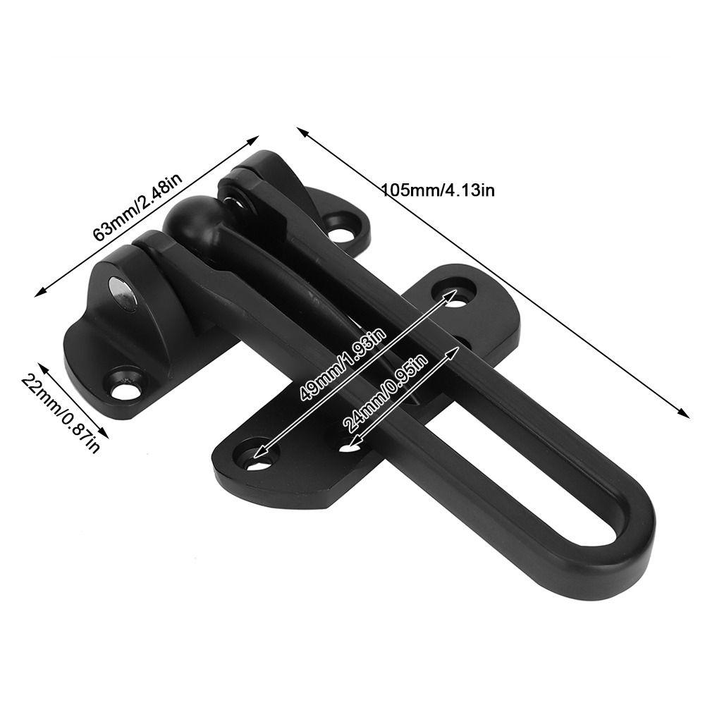 Zinc Alloy Door Security Latch Matte Black Anti-Theft Door Guard Sturdy Swing Bar Door Lock Hotel