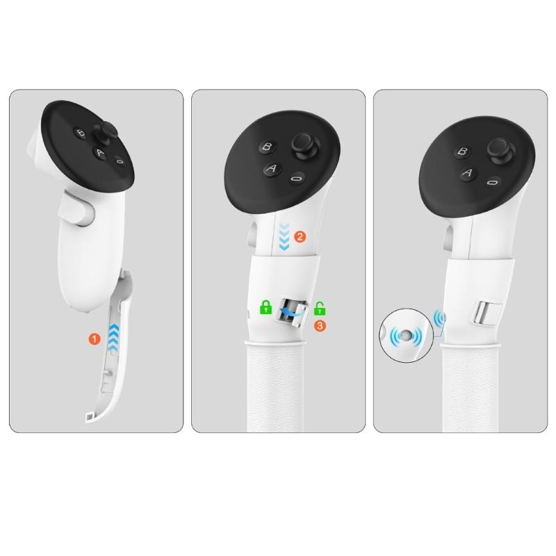 Long Arms Extenders for 3S Game Handle VR Controller Extension Grips Multifunction Stick Handle Attachments