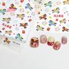 1Pc Cute Cartoon Pony Fireworks Embossed Nail Stickers Year of the Horse Relief Manicure Art Decoration Stick-on Nails