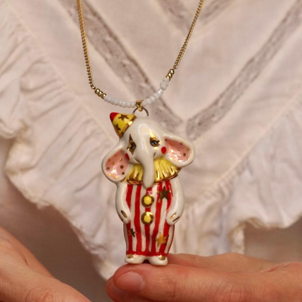 

Cartoon Childishness Necklace Vintage Clavicle Necklace Circus Animal Sweater Chain Daily Wear Style 8