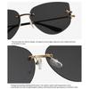 Cat Eye Metal Borderless Retro Men Women Sunglasses Fashion Trend Outdoor Sunscreen Sunshade Street Photography Glasses