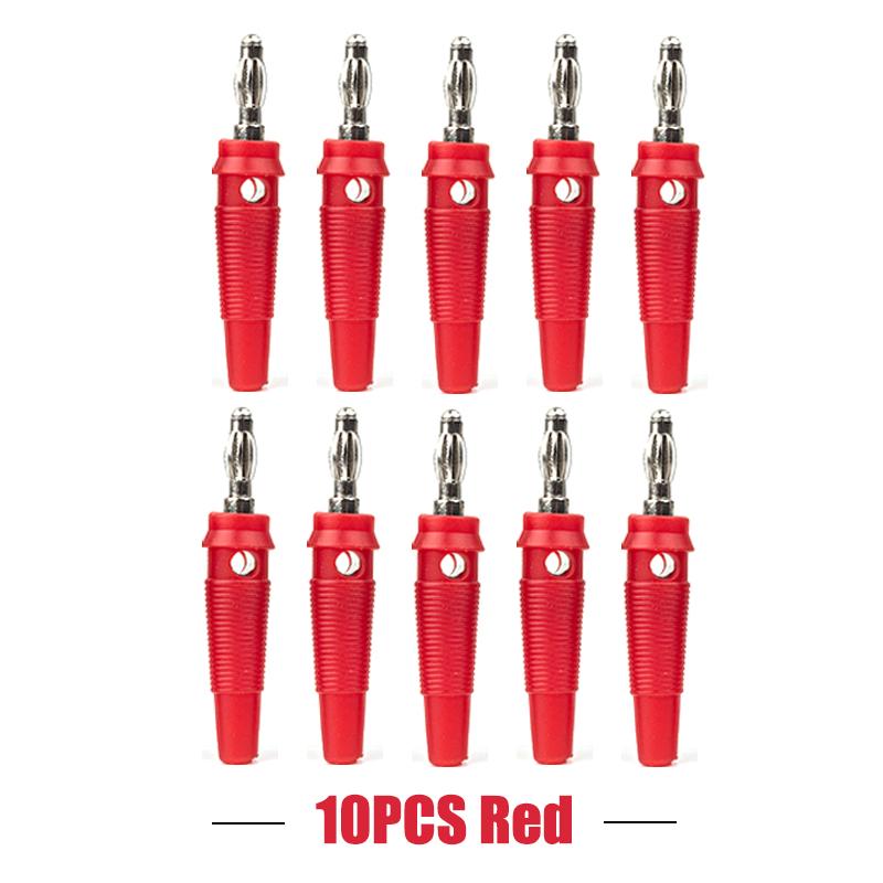 10PCS 5pairs 4mm Banana Plugs High Current Screw Type Banana Plug Male Connectors Adapters Red Black 32A