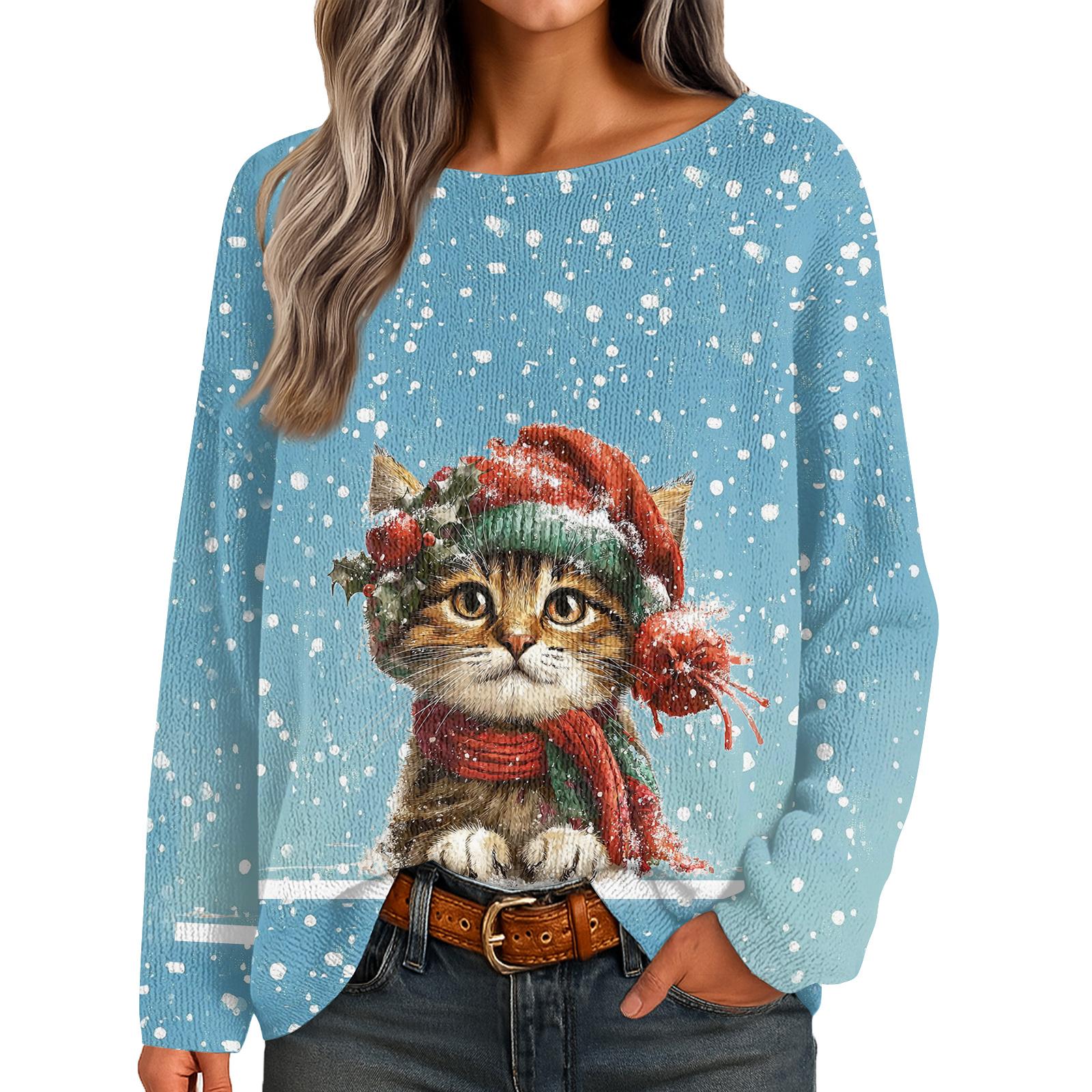 

Женские осенние свитера с длинным рукавом, топы с принтом, пуловеры, свободная нарядная повседневная базовая одежда S