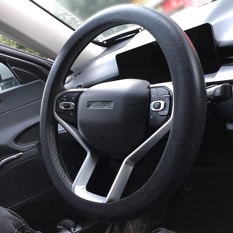 Blue Car Steering Wheel Cover: Universal RPKEY 13.5 To 15 Inches Silicone Steering Cover Compatible With Most Car Models Fit For Round D Shape
