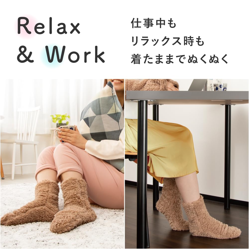 Alphax Room Extra Short Cover with Toe Cover Socks, Warm,