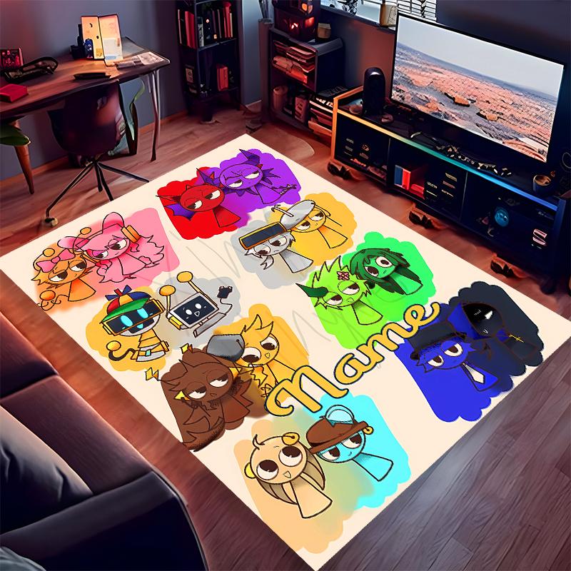Custom personalization Game Sprunki Print Area Rug - Soft, Washable Non-Slip Indoor Mat,Living Room,Home&Office Decorative Rug