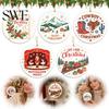 Xmas Tree Hanging Ornaments Ceramic Christmas Ornament, 2D Double Sided Cowboy/Nutcracker/Holy Berry Living Room Wall Decor Ornament for Holiday Tree,