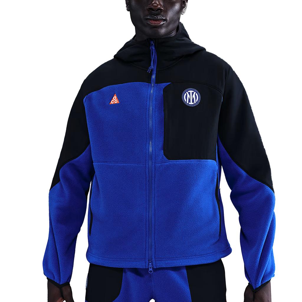 Nike × Inter Milan ACG Series Wolf Tree Plus SE Woven Hooded Zip Long Sleeve Fleece Jacket Men jackets IB3850-010