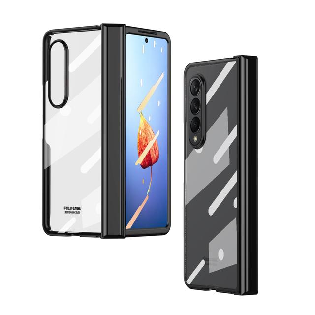 Detachable For Samsung Galaxy Z Fold 4 Case Glass Film Screen Protector Transparent Hinge Electroplate Hard Cover