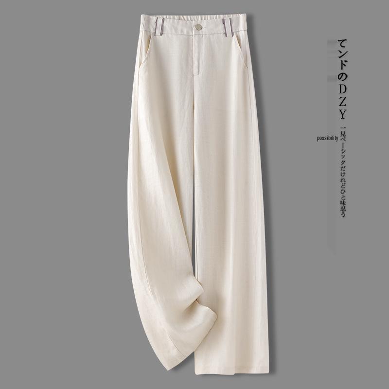 2025 Women's Summer Slimming Cotton Linen Wide-Leg Pants
