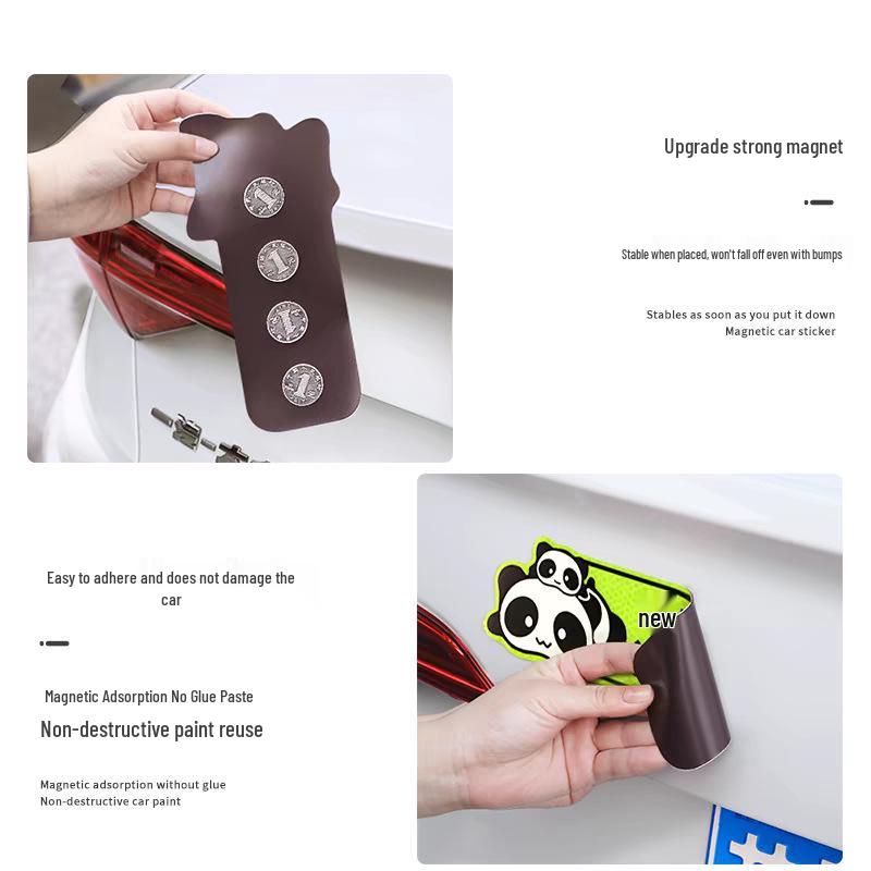 Extra Large Magnetic Reflective Car Sticker: Funny 'Novice Female Driver Influencer' Design
