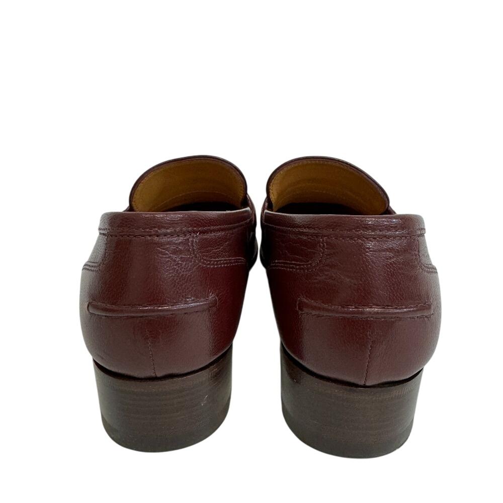 Gucci Sherry Line Leather Horsebit Loafers Wine-red Leather Used
