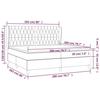 3128234 vidaXL Lit à sommier tapissier avec matelas Crème 200x200 cm Tissu
