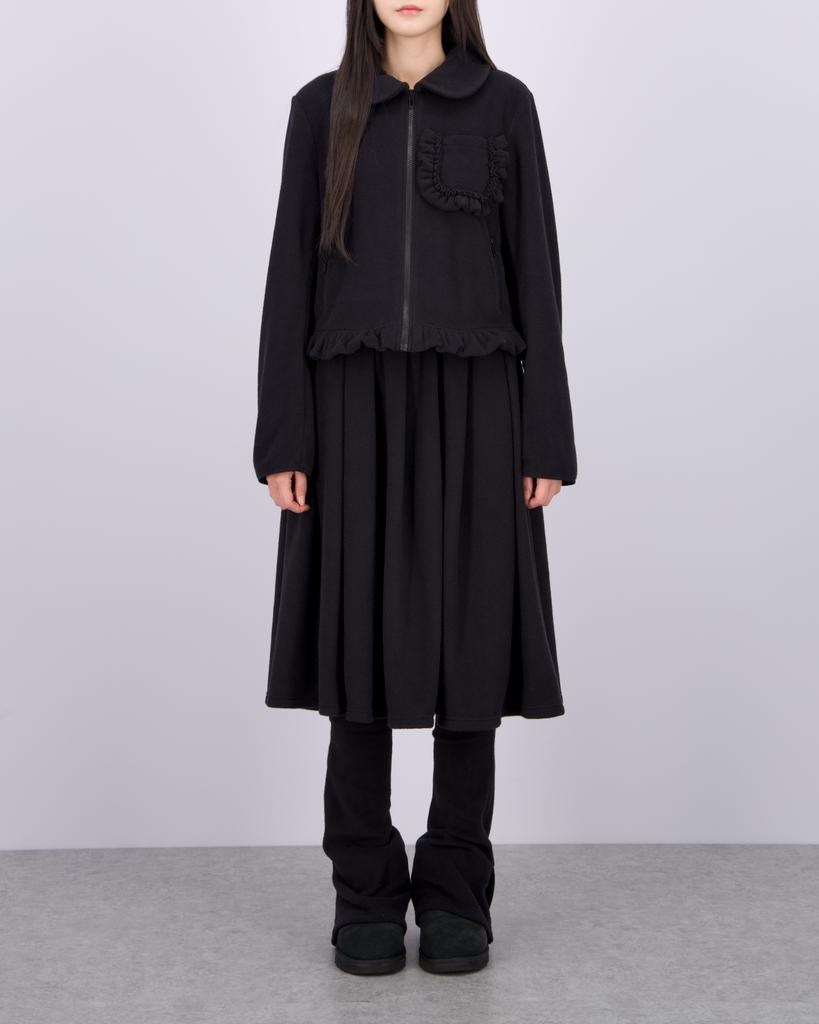 Loaegsyueol Fleece Midi Warmer Skirt_Black