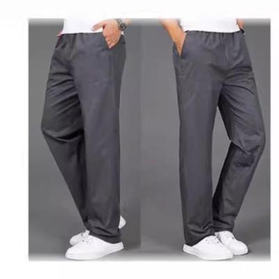 Men's Spring and Autumn Thin Section Straight Casual Pants Solid Color Comfortable Loose Zipper Pants