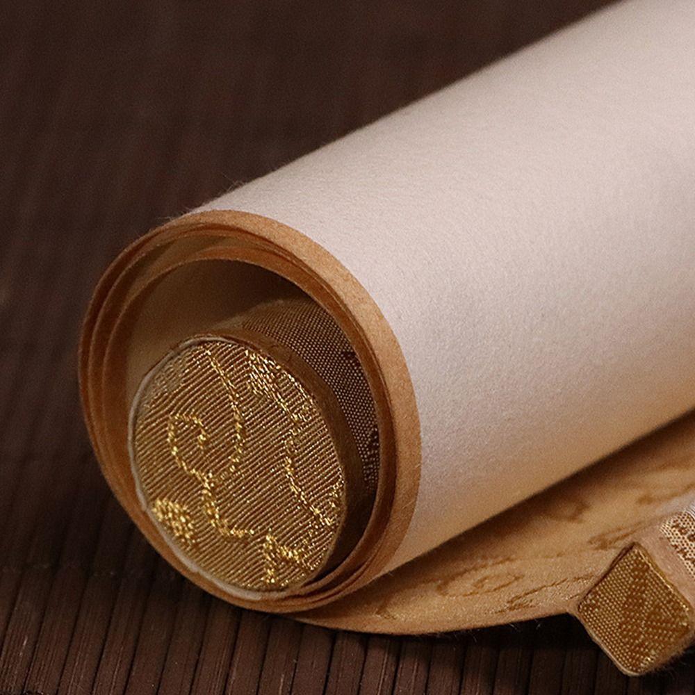 Self-made Gifts Gilded Rice Paper Scroll Calligraphy Mounting Scroll  Office Home Decor