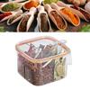 4 Grid Clear Seasoning Box Kitchen Spice Pot Condiments Storage Container with Cover and Spoon Transparent and Orange