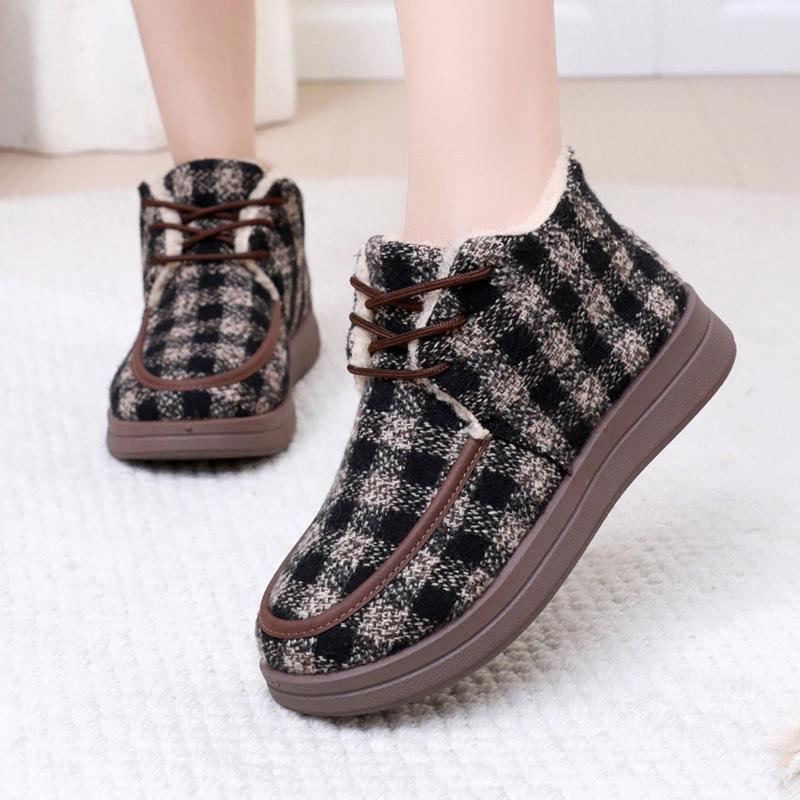 Cloth Shoes, Women's Cotton Shoes, Fashionable Fleece and Thickened Soft-soled Cotton Boots, Anti-slip