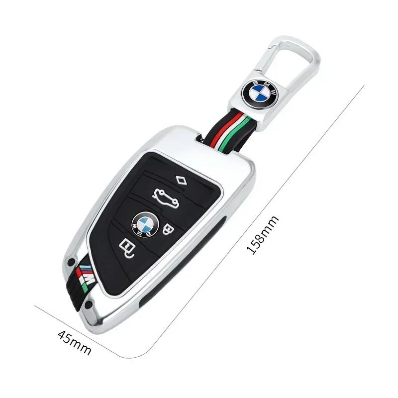 YABBF1 For BMW New 2025 Zinc Alloy Silica Gel Car Key Case Full Cover for BMW X1 X3 X4 X5 F15 X6 F16 G30 7 Series G11 F48 F39 520 525 F