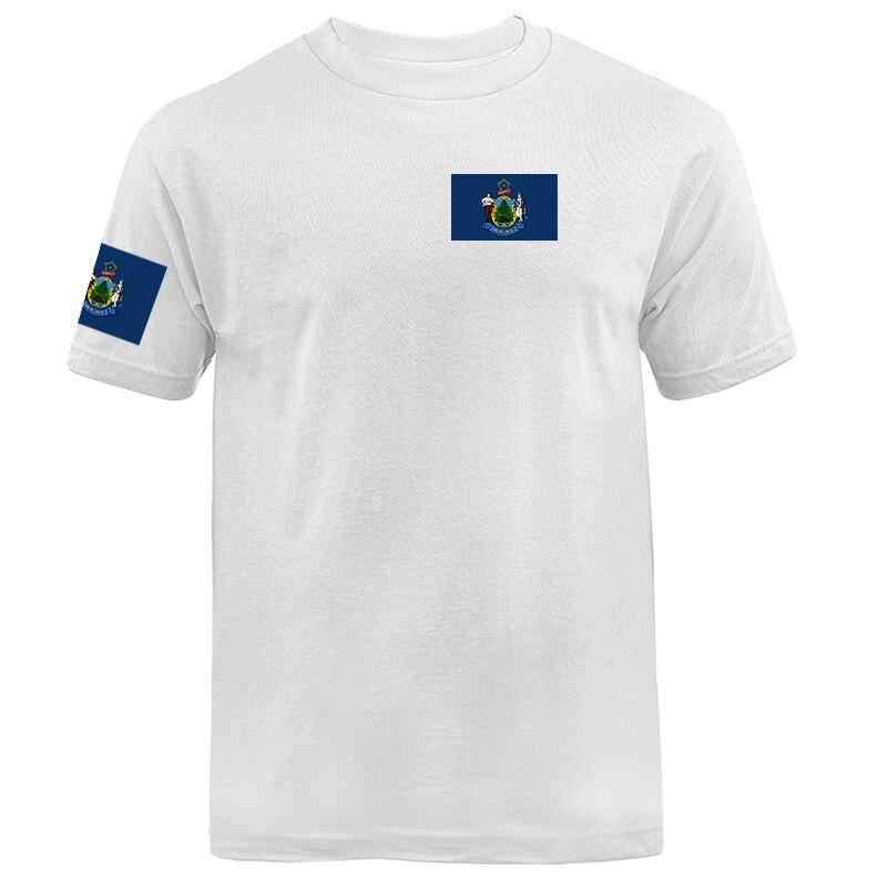 State of Maine Flag Crest ME Graphic T-shirt Unisex T-Shirt XXXL